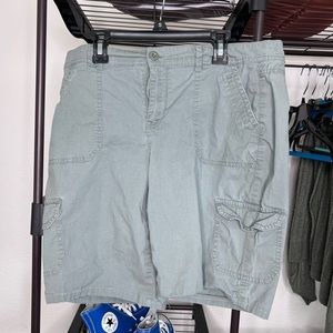 Olive cargo shorts